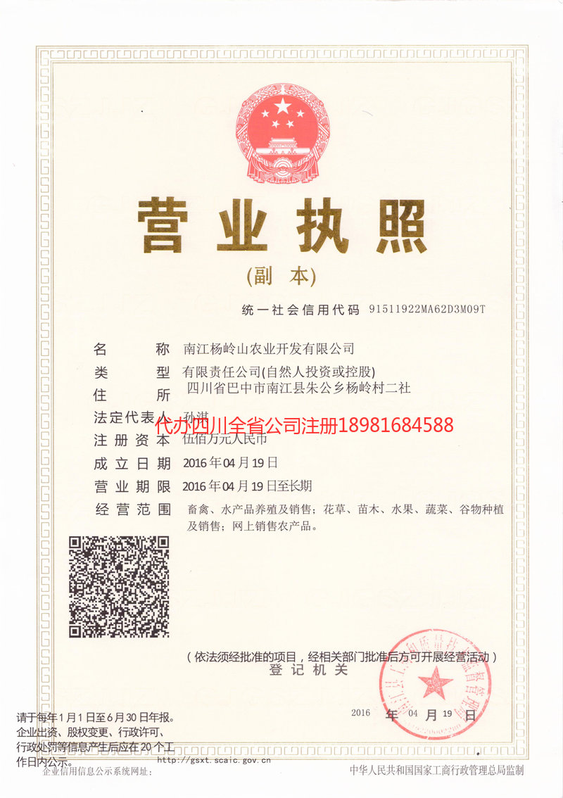 北安北安杨岭山农业开发有限公司